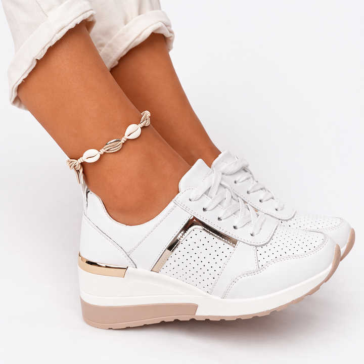 Amelia | Platform Wedge Lace-Up Sneakers