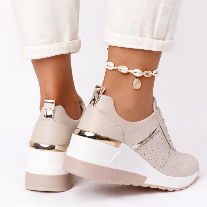Amelia | Platform Wedge Lace-Up Sneakers