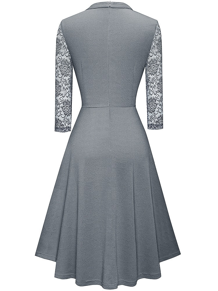 Victoria | Wedding Guest Lace Sleeve Midi Dress