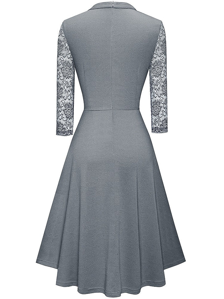 Victoria | Wedding Guest Lace Sleeve Midi Dress