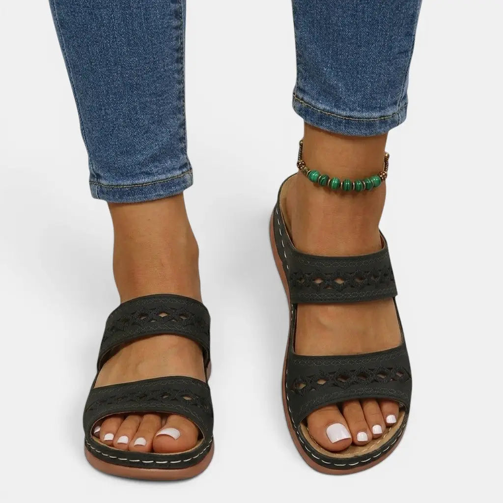 Eliza | Comfortable Cut-Out Double Strap Sandals