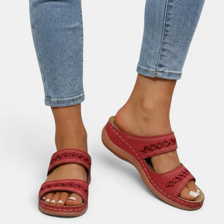 Eliza | Comfortable Cut-Out Double Strap Sandals