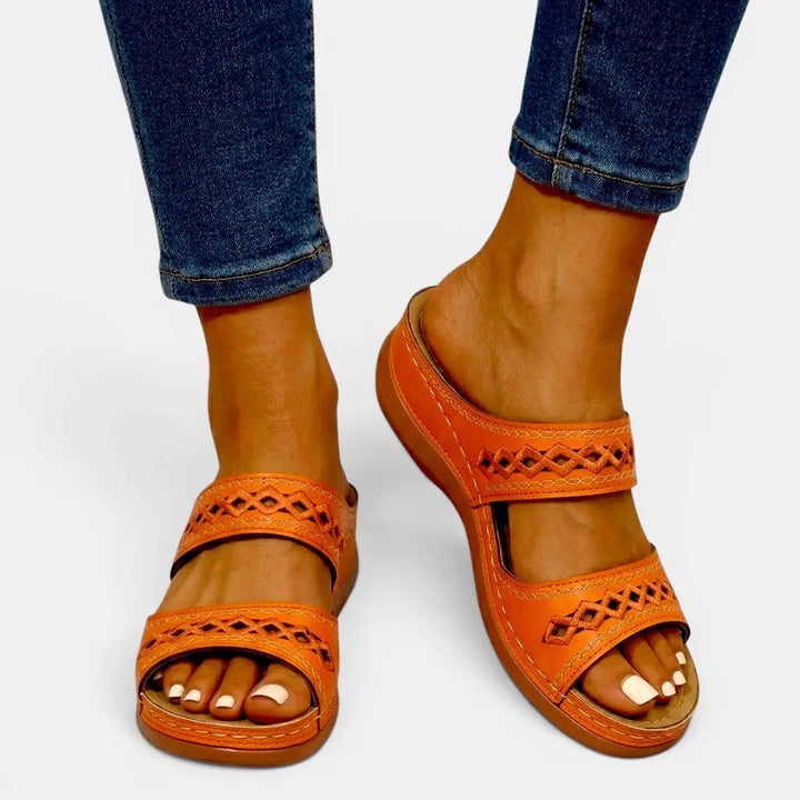 Eliza | Comfortable Cut-Out Double Strap Sandals