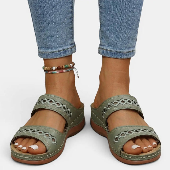 Eliza | Comfortable Cut-Out Double Strap Sandals