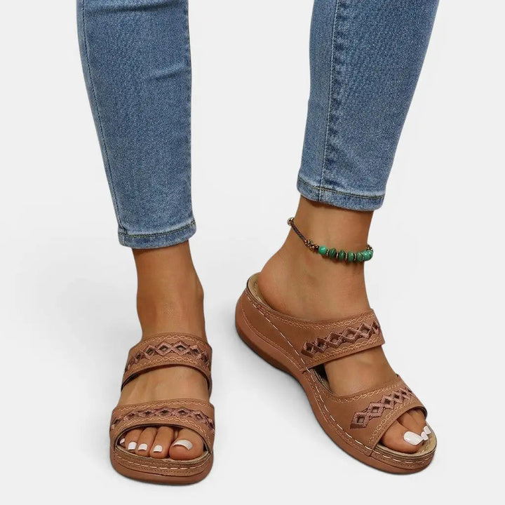 Eliza | Comfortable Cut-Out Double Strap Sandals