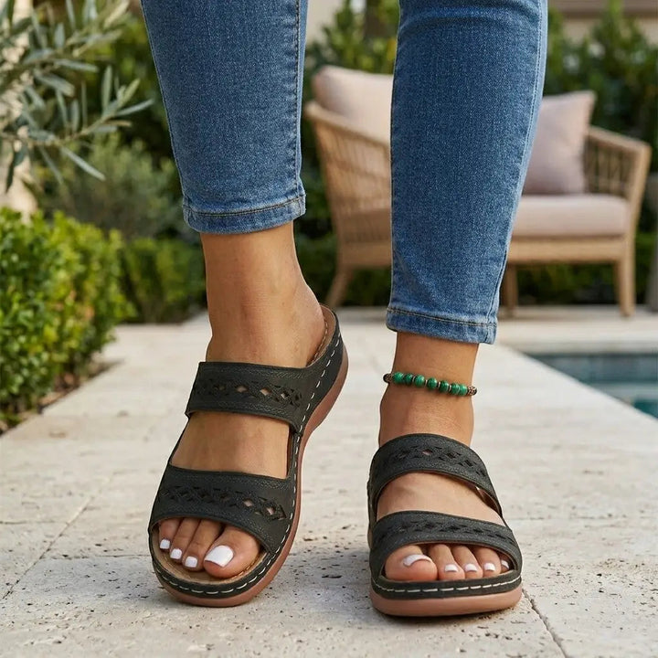 Eliza | Comfortable Cut-Out Double Strap Sandals