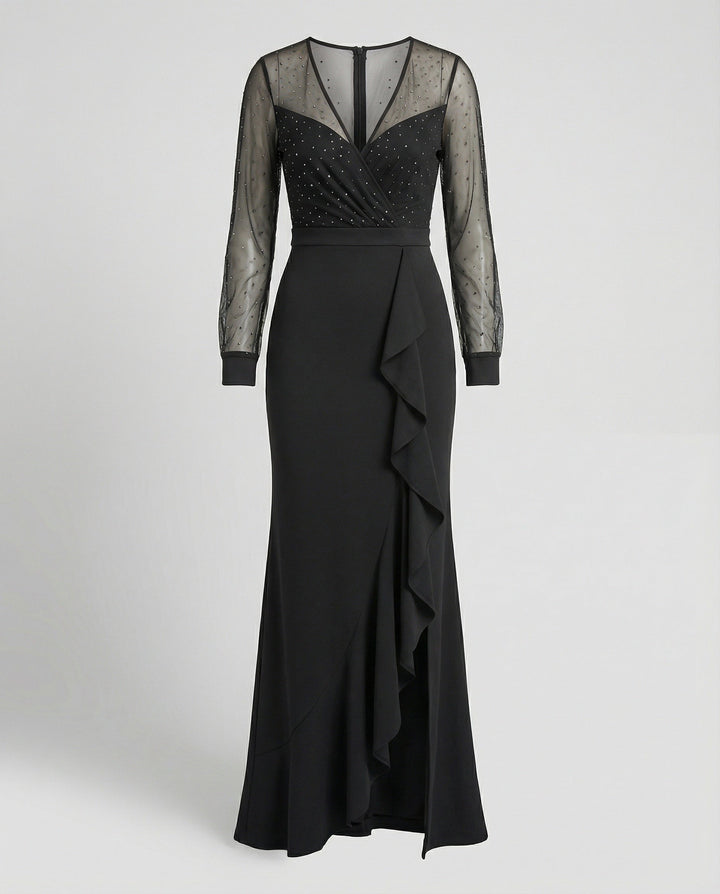 Amelia | Wedding Guest Elegant Ruffle Evening Dress