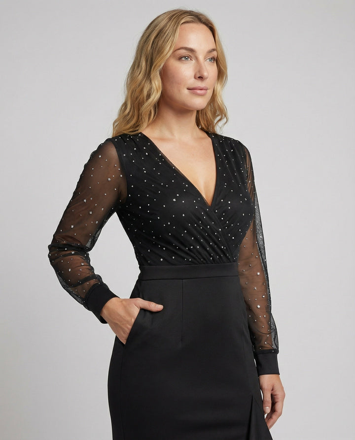 Amelia | Wedding Guest Elegant Ruffle Evening Dress